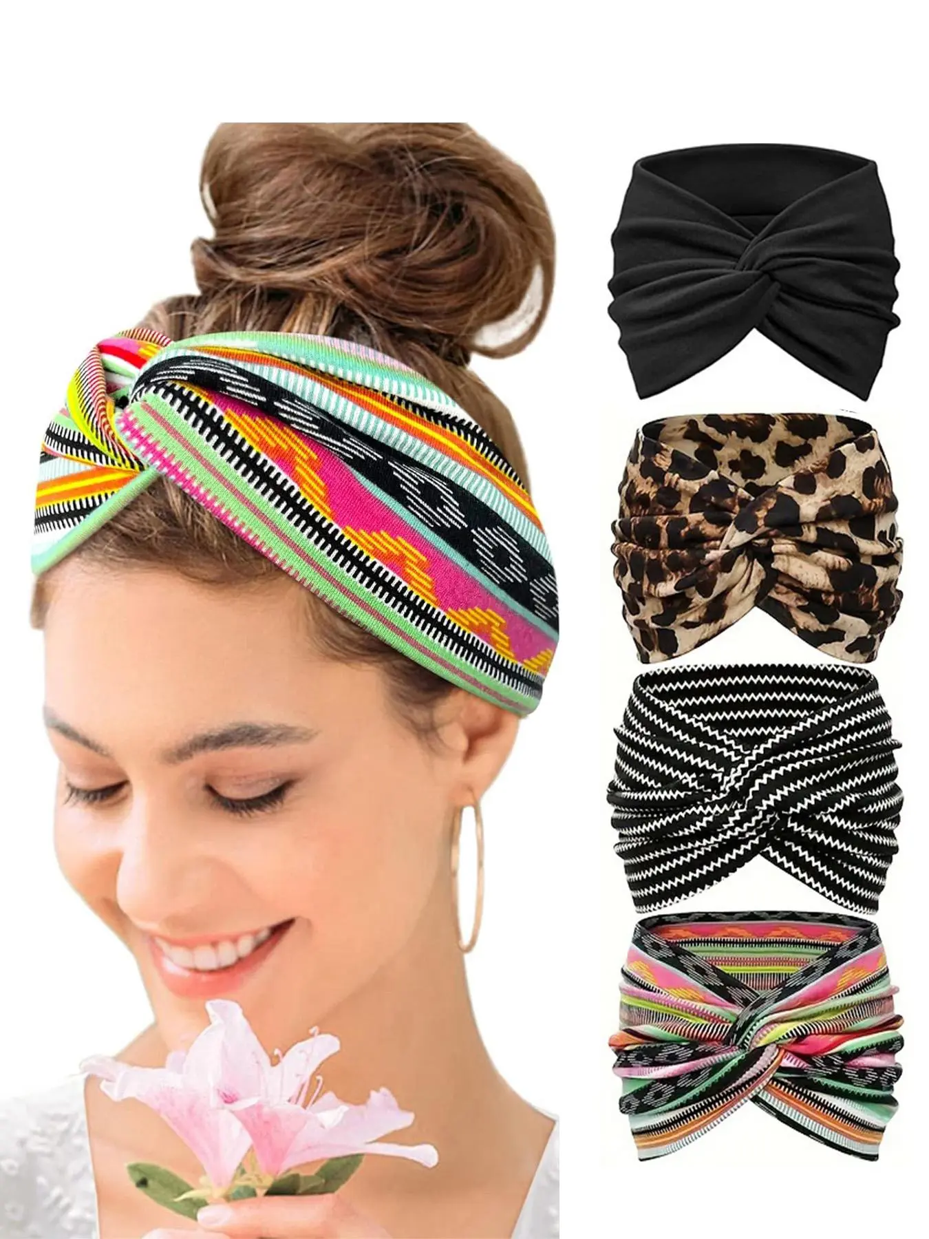 Boho Style Leopard Print Hair Band, High Stretch Hair Band, Chic Headbands, Elastic Headbands, Casual Versatile Fashion Hair Accessories for Women & Girls, Minimalist Headwear Suitable for Thick Hair