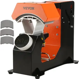 VEVOR 3-in-1 Auto Hat Heat Press with 3pcs Interchangeable Platens(6.6x 2.7, 6.6x 3.8, 6.1x 3), Automatic ReleasePress Knob-Digital Control Panel Tested to UL Standards