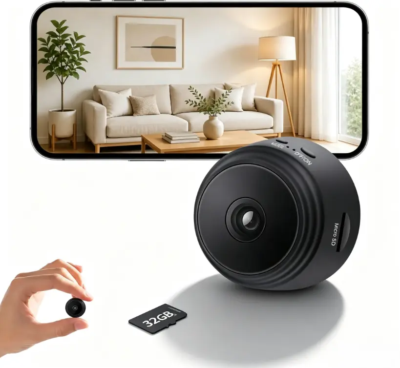 Wireless Mini WiFi Security Camera USB Rechargeable Remote View APP Control Home Office Surveillance Cam