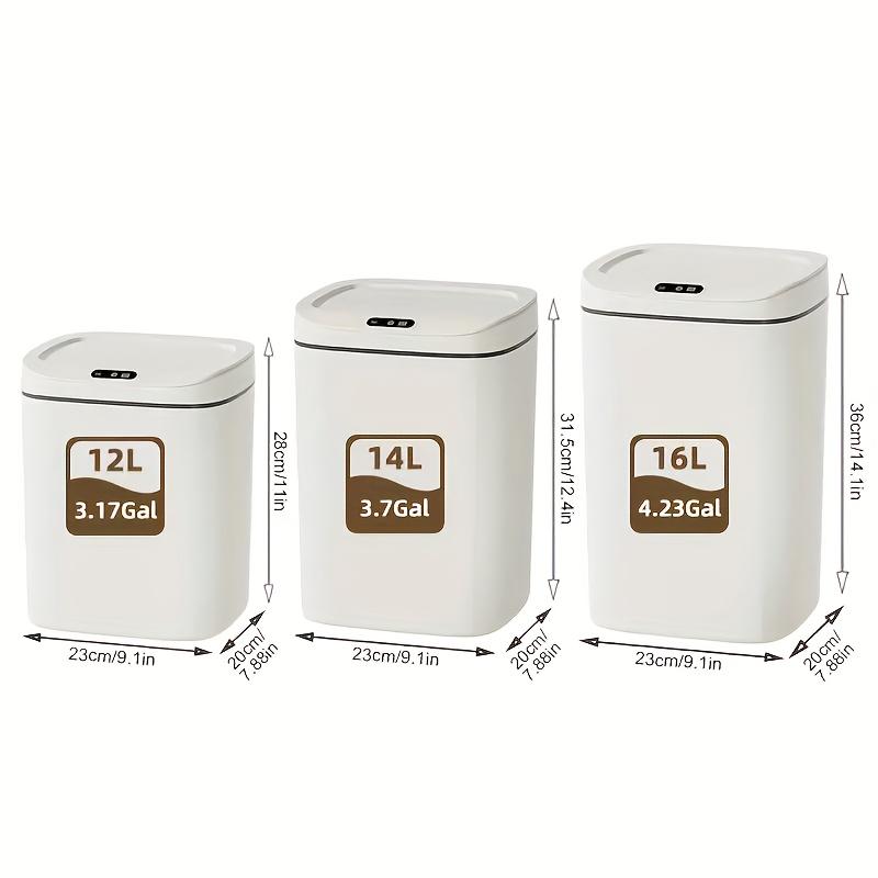 Motion-Activated Smart Trash Bin for Bathrooms, Featuring a Lid And Touchless Operation. Its Minimalist Design Makes It Ideal for Home, Kitchen, Office, Bathroom, And Outdoor Settings, Providing an Effective Solution for