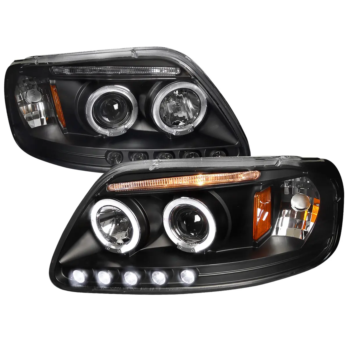 1997-2004 F-150 / 1997-2002 Expedition Dual Halo Projector Headlights (Matte Black Housing/Clear Lens) 1997-2004 F-150 / 1997-2002 Expedition Dual Halo Projector Headlights (Matte Black Housing/Clear Lens)