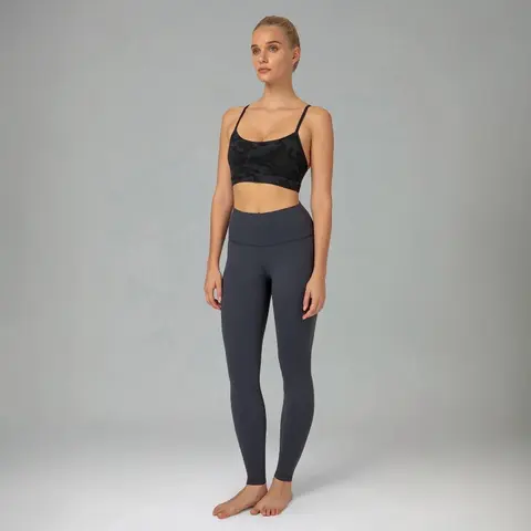 Colorfulkoala Women's Dreamlux High-Waisted Seamless Band Leggings - Yoga-Ready Stretch, Highrise Hold, Buttery Soft, Fitted, Quick Dry, V-Contour Back, Hidden Pocket, 25"/28" Athletic Chic All-Season Athleisure Bottoms Activewear