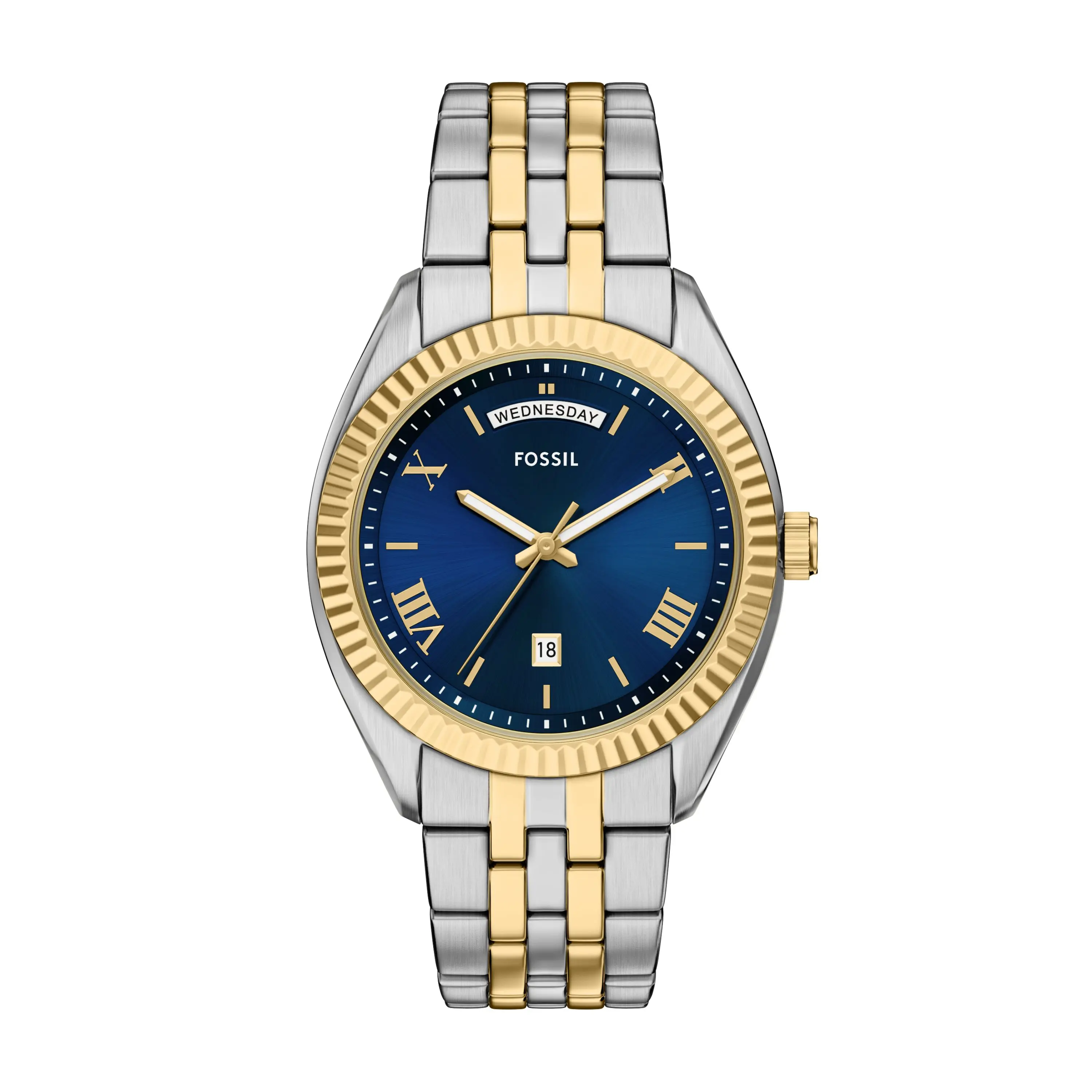 Fossil Men's Campbell Three-Hand Day-Date Two-Tone Stainless Steel Watch