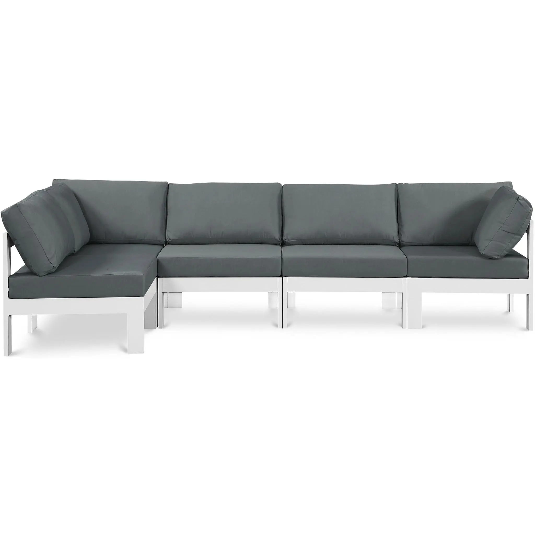 Nizuc - Outdoor Patio 4 Piece Modular Sectional With White Frame