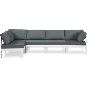 Nizuc - Outdoor Patio 4 Piece Modular Sectional With White Frame