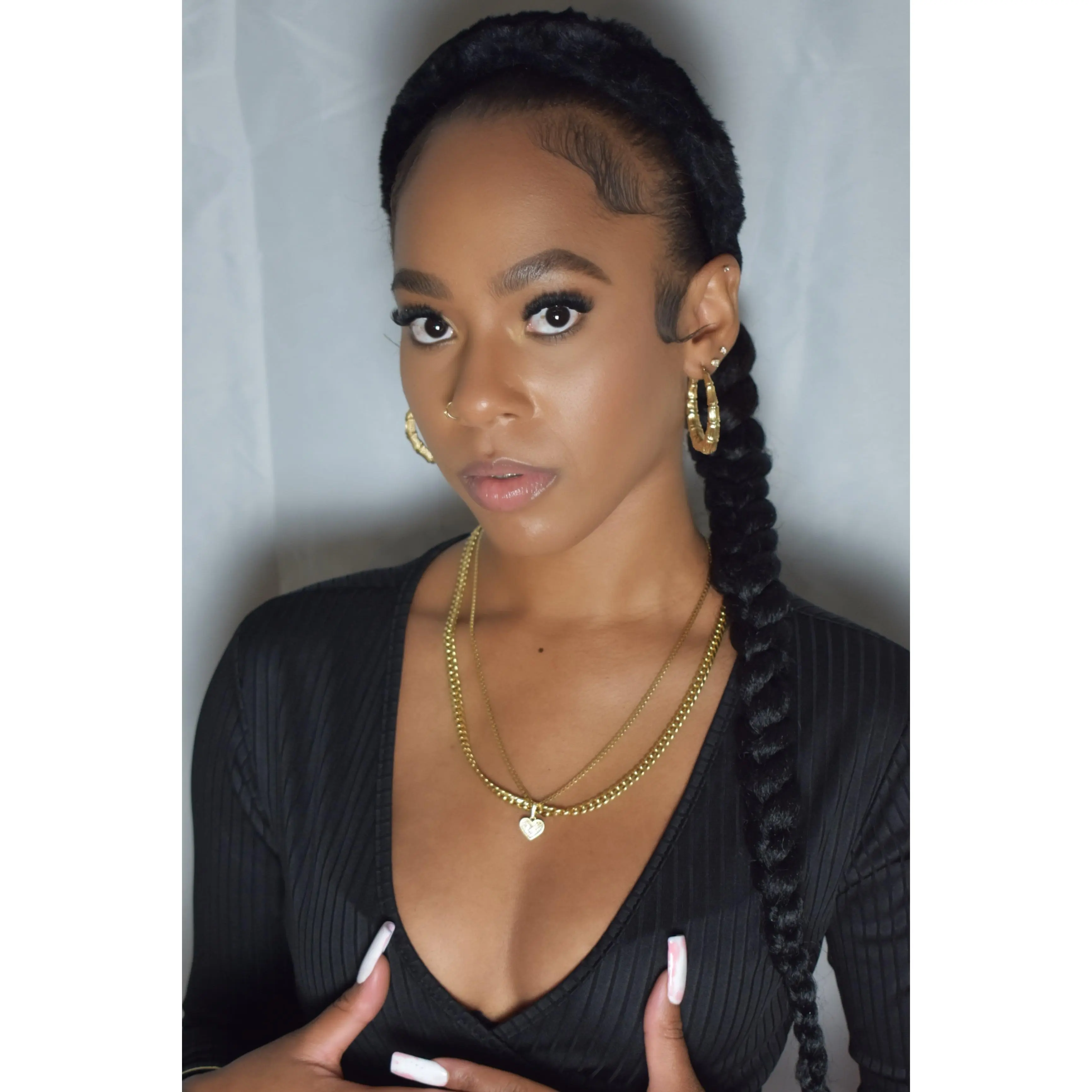 Snow Crown Faux Fur Headband (Black)