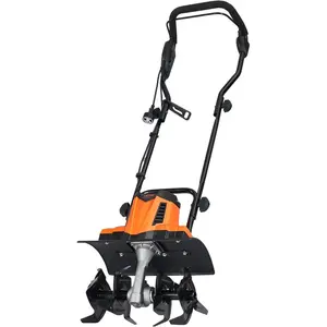 VEVOR 12 Amp Electric Tiller, 18 Tilling Width 3.94 Tilling Depth, Corded Electric Cultivator with Adjustable Wheels, Steel Mn Tines, Rototiller for Garden Lawn Easy Soil Digging Cultivation