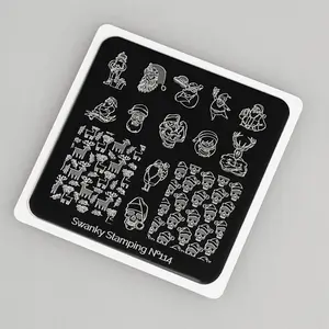 Swanky Stamping Spooky Christmas nail plates, nail art plate 114