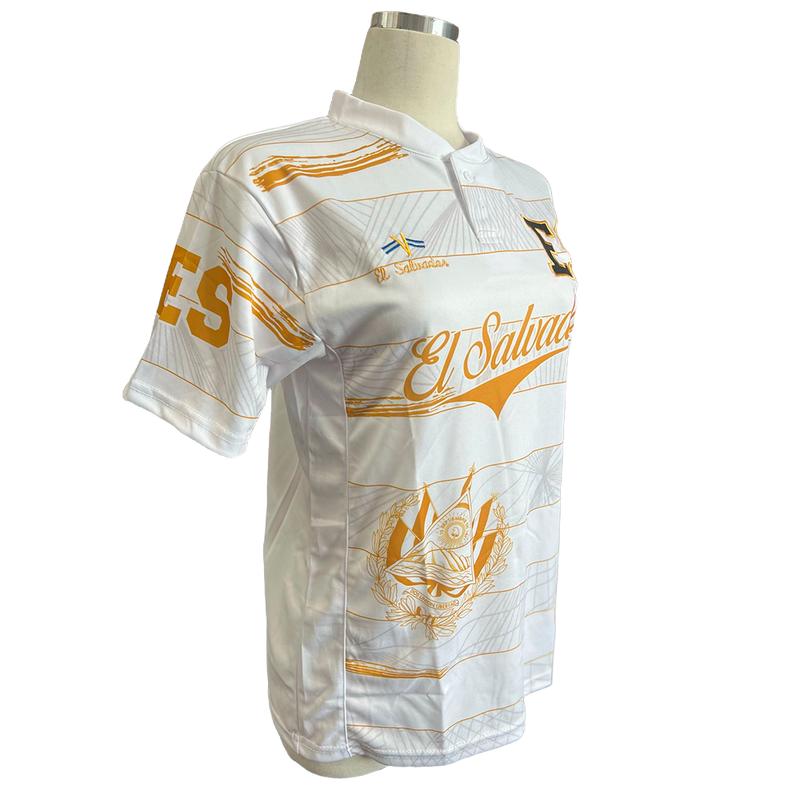 El Salvador Golden Edition Shirt - Stylish Pink Shirt with Bold Color, Casual Style, Short Sleeve, Slim-Fitting, Machine Washable