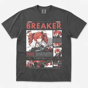 Comfort Colors Kassane Teto Breaker T-Shirt, Vocal0id Anime Graphic Tee, Manga Shirt, Japanese Streetwear, Red Hair Anime Fan Gift
