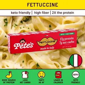 Pete’s Protein Pasta Fettuccine – Protein-Packed, Less Carbs, Made in Italy