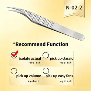 High Quality 420 Stainless Steel Eyelash Tweezers, Nagaraku Diamond Grip Volume Precision Tweezers
