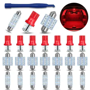 24Pcs LED Interior Car Lights - T10, 31mm, 42mm Festoon Bulbs, Automotive Decorative Accessories for Map, Dome Use, Led Lights Car