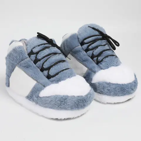 Warm Plush Sneaker Slippers, Fuzzy House Slippers, Non Slip Slippers, Trendy Anti-Slip Furry Soft House Shoes, Fluffy Unisex Comfy Home Slides, One Size Fits Most, Indoor & Outdoor