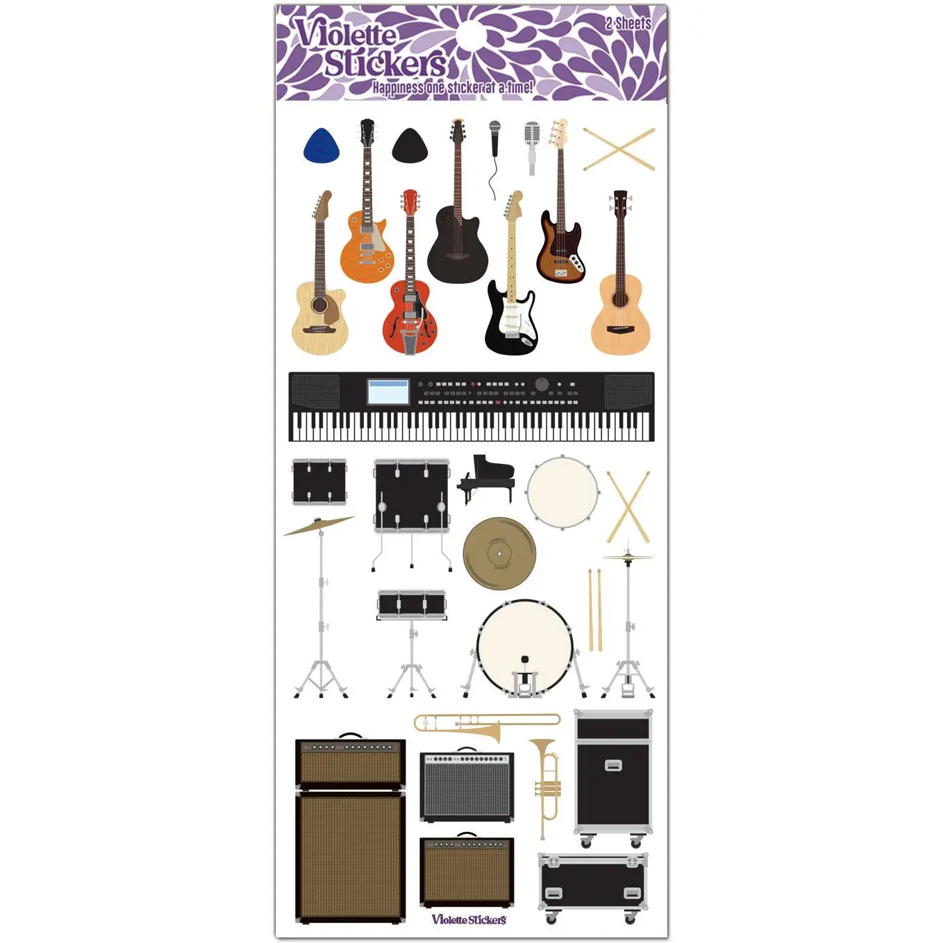 C278 Rock Band Music Stickers