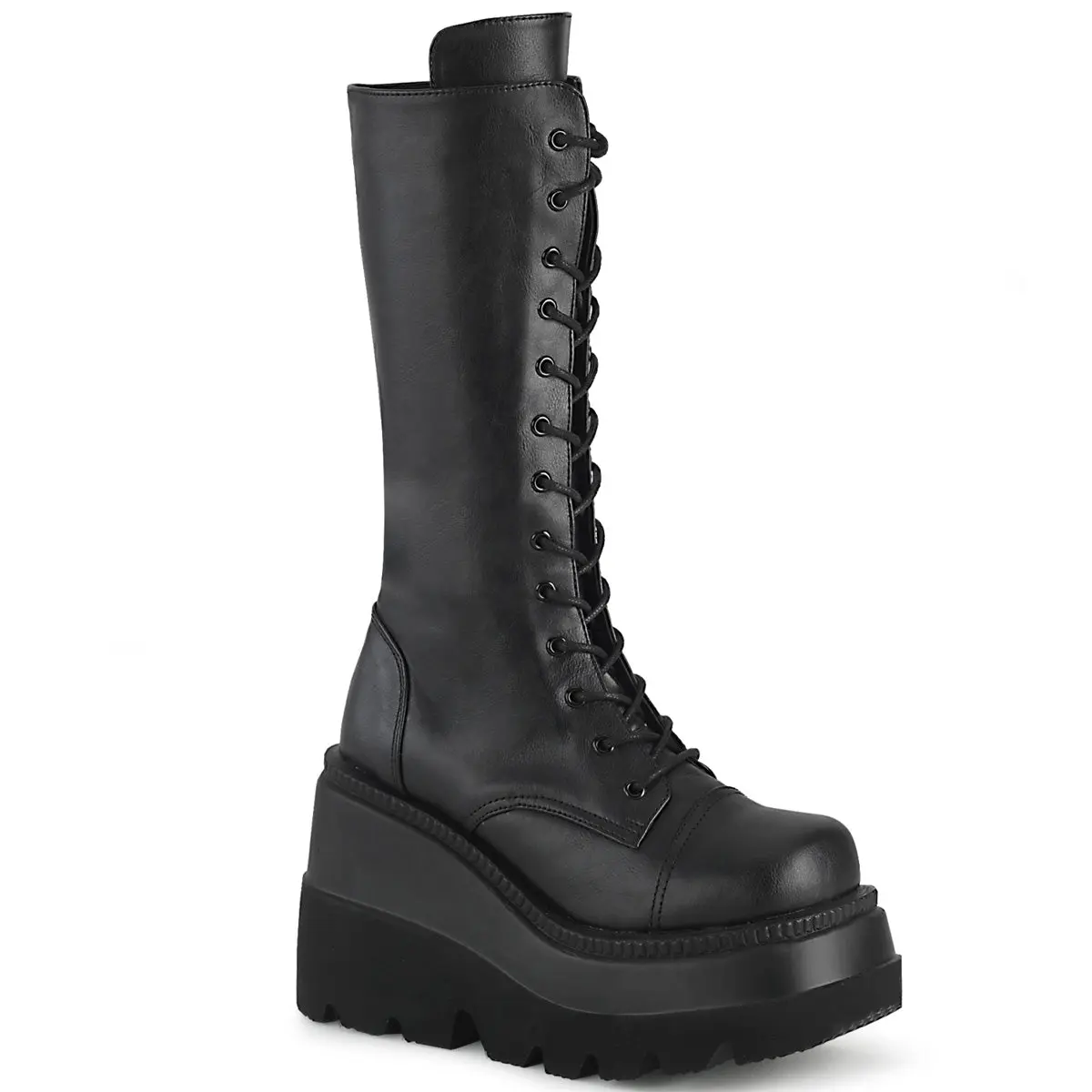 Demonia Shaker-72 Women's Platform Heel Mid-Calf Lace-Up Boots Demonia Shaker-72 Women's Platform Heel Mid-Calf Lace-Up Boots