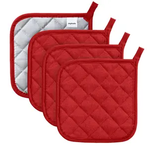 Joyhalo 4 Pack Pot Holders for Kitchen Heat Resistant Pot Holders Sets Oven Hot Pads Terry Cloth Pot Holders for Cooking Baking