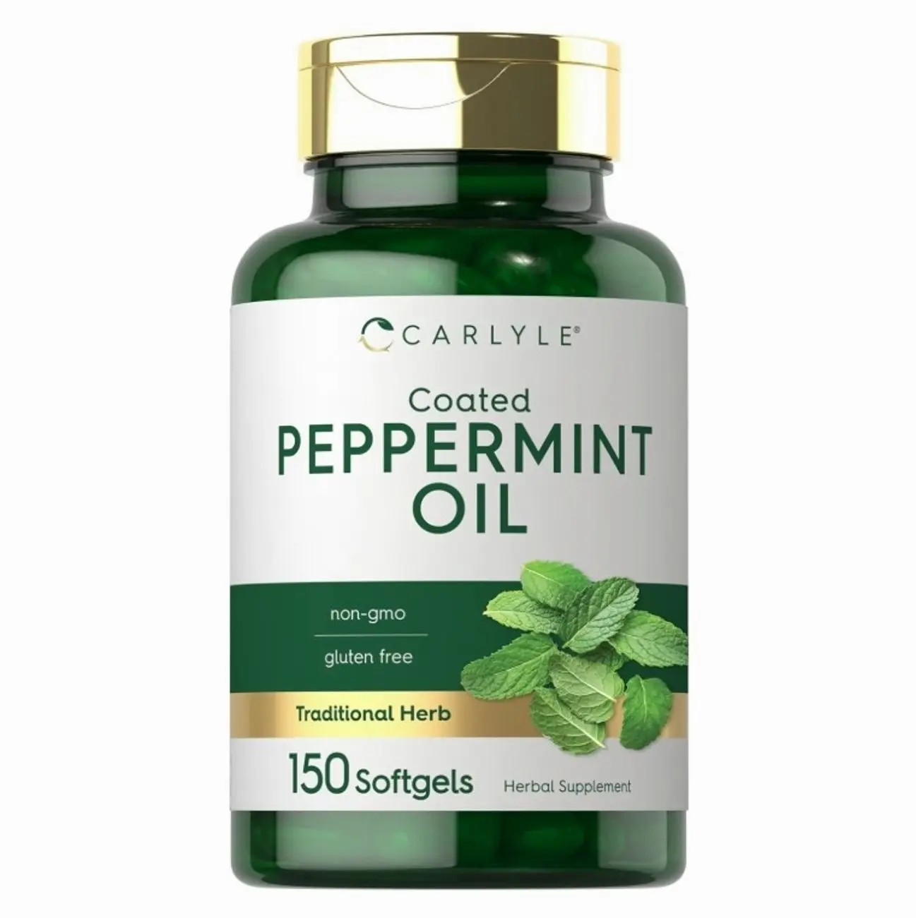 Peppermint Oil Capsules | 150 Softgels | Herbal Supplement | Non-GMO, Gluten Free