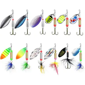 Swim or Jig Fishing Spinner Baits for Freshwater and Saltwater, Rooster Tail Fishing Lures for Trout Bass Walleye Crappie Salmon Pike, Blade Bait with Copper Blade