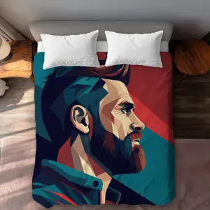 MWW C1DCQSW0GS32BR Courageous Turquoise Queen Size Microfiber Duvet Cover - Decorative, Button, Machine-Washable Bedding for Stylish Home Decor, Decorative Duvet Covers, Button Duvet Covers