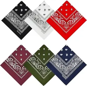 Cotton Bandanas, 21 x 21 inches, Set of 6