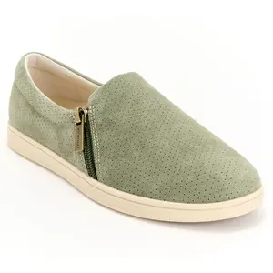Revitalign Orthotic Perforated Suede Slip-Ons - Lara