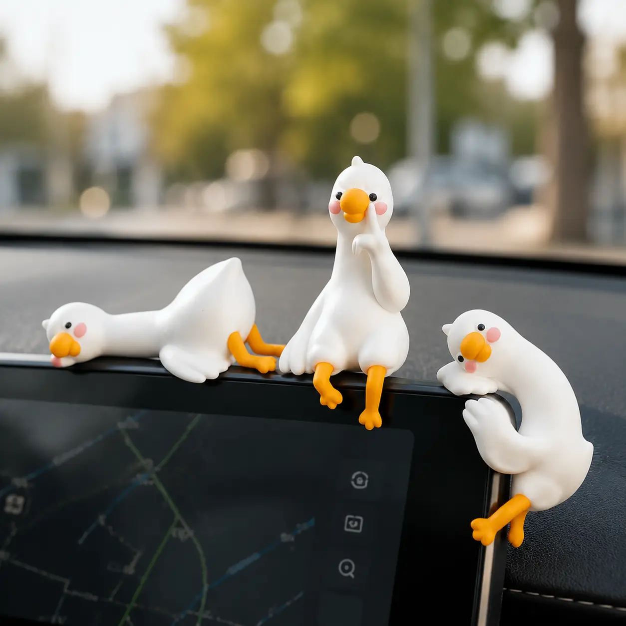 Cute Goose Dashboard Car Ornament, Funny Animal Car Interior Decoration, Adorable Car Accessories for Women