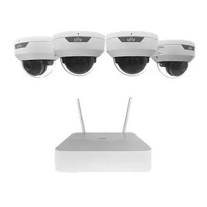 UNV 4-Channel WiFi Kit including 4-Channel NVR with Embedded Wi-Fi Module & 4 2MP Vandle Domes (KIT/NVR301-04LS3-W/4*322LB-ABF28WK-G) Cameras Security