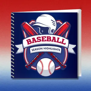 Baseball Season Highlights Scrapbook | Blank Scrapbook Pages | Design Your Own Photo Layouts