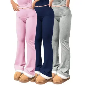 Women's 3pcs/Set Flare Leggings High Waisted Yoga Pants for Gym Workout Casual Elastic Waist Bootcut Pants Comfortable & Stylish - Fit