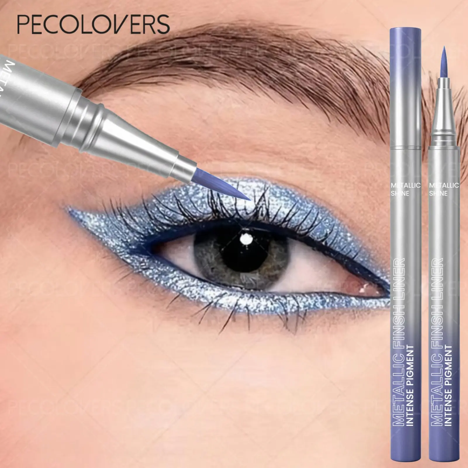 Glitter Long-Lasting Liquid Eyeliner Waterproof Liquid Eyeliner Pen, Long-Lasting Eye Makeup for Active Look, Eyeliner Pen Cosmetic Longwear Eye Liner, Eye Makeup Products
