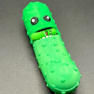 Large Single Tickles the Pickle 3D Printed Articulating Pickle Fidget, Toy