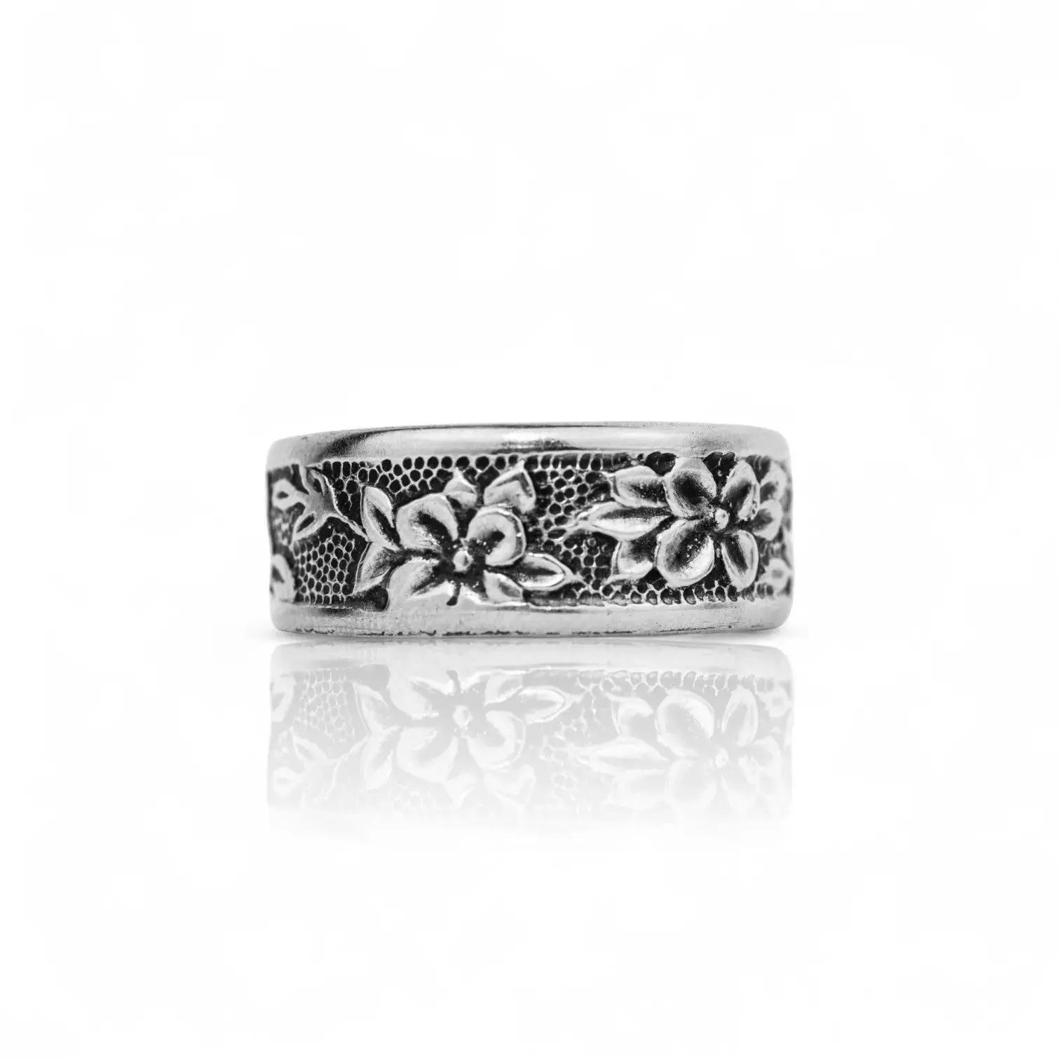 Tropical Paradise - Handcrafted Stainless Steel Floral Spoon Ring