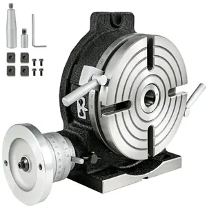 fathersdaygift VEVOR Rotary Table 8Inch Horizontal Vertical HV8 Precision 3MT Milling Drilling Machine Vernier Reading Milling Drilling Boring