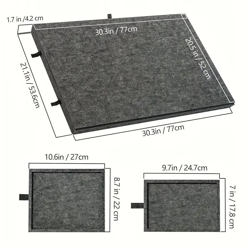 Puzzle board with drawers suitable for 1000-piece puzzles, featuring six drawers and a slanted design. It includes a 2-in-1 stand and cover, made of lightweight felt, suitable for adults and convenient for puzzle enthusiasts to carry