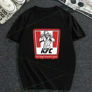Funny Graphic Tee Mens Clothes Psychedelic KFC Oversized -shir T Shirt for Men Clothing Tops Streetwear Vintage Women's T-shirt