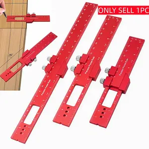 Precision Pocket Ruler, 1/3 Counts Aluminum Woodworking Ruler with Slide Stop, T-type Scribing Ruler, Square T Track Ruler, Marking Measuring Tools