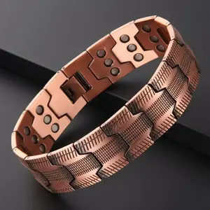 Men's Magnetic Bracelet Featuring 3 Rows Of Neodymium Magnets Zinc alloy Structure, Equipped with Adjustable Size Tools, Suitable for Daily wear, As a Gift for Dad and Boyfriend