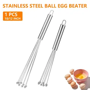 Stainless Steel Egg Beater Manual Cream Mixer, Durable Kitchen Tool for Whisking Eggs & Mixing Ingredients, Easy-To-Use Handheld Design