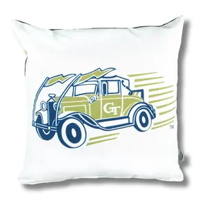 Georgia Tech Ramblin Wreck Pillow Cover - Licensed Georgia Tech Alumni Gift Idea