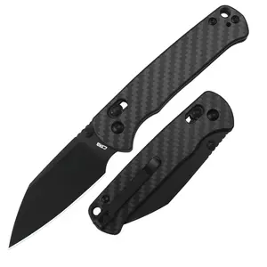 CJRB Hectare Pocket Folding Knife with AR-RPM9 Steel Blade and Black Carbon Fiber Handle, EDC Gear for Camping, Hunting, and FathersDayGift