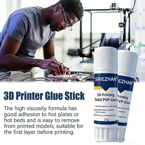 Anti-Warping 3D Printer Glue Stick 25g PVP Strong Adhesion for PLA ABS PETG Filament 3D Printing Adhesive for Heated Bed Build Plate Washable Non-Toxic Professional Accessories Prevent Edge Lifting Easy Application High Temp Resistant for PEI Glass Bed