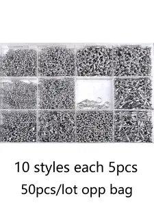 50pcs Stainless Steel Belly Rings Set, Belly Button Ring, Plain Design, Casual Style, Unisex Piercing Jewelry for All Seasons, 10 Models, 5 Pieces Each