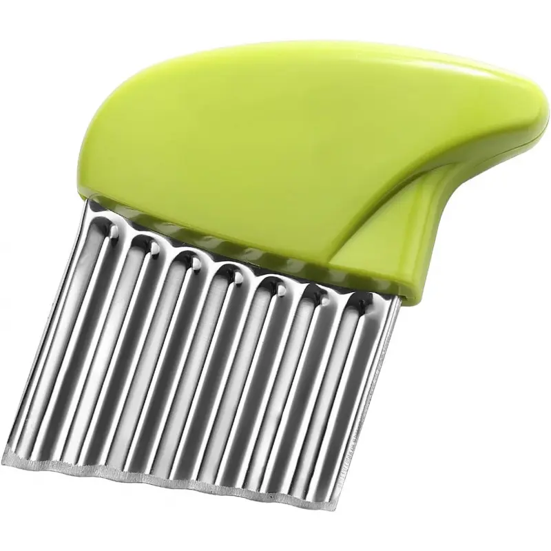 Crinkle Cutter Stainless Steel Potato Carrot Chip Vegetable Crinkle Wavy Chopper Cutter French Fry Slicer Kitchen Vegetable Slicer Veggie Cutter Potato Chipper