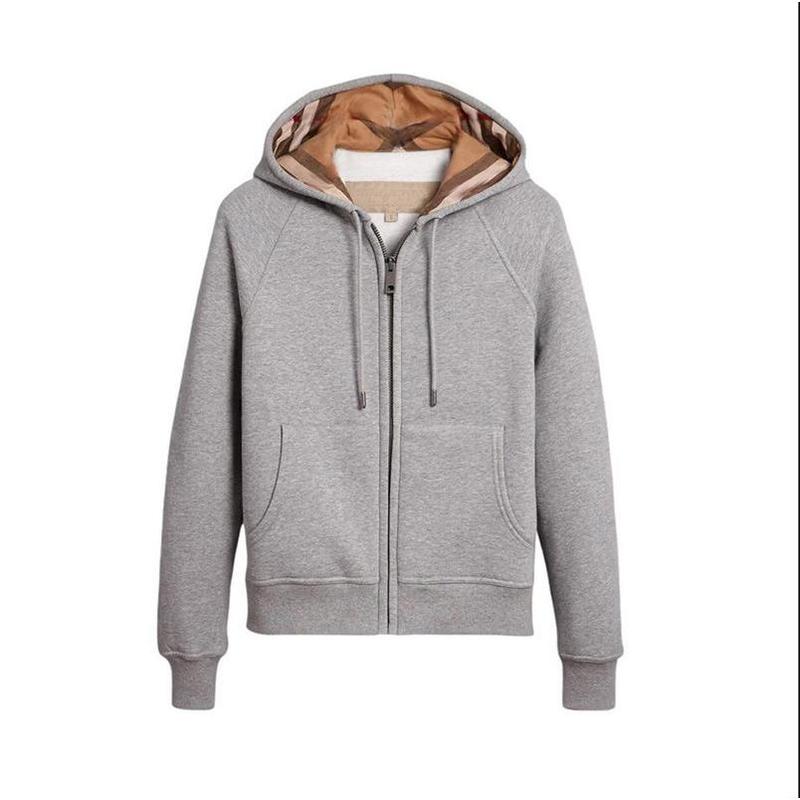 High-Quality British Style Hooded Sweatshirt for Men and Women, Women's Jacket, Full Zip Cardigan, Customizable Embroidery