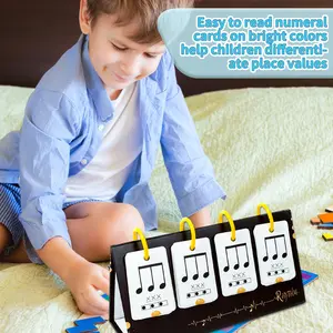 75 interactive rhythm practice wall charts, music note value flashcards for primary school music education, double-sided design portable bracket type early education cards, music theory enlightenment learning aids desk cards