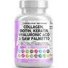 Clean Nutra Collagen, Biotin, Keratin, Hyaluronic Acid & Saw Palmetto for Hair, Skin and Nails Vitamins, and DHT Blocker - MultiMane