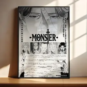 Monster Anime Poster, Johan Liebert and Kenzo Tenma Art Print, Anime Wall Decor, Anime Gift