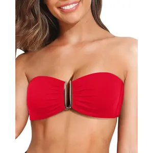 Tempt Me Women Twist Bandeau Bikini Top Strapless Swimsuit Top Only  SwimWeek  summervibes