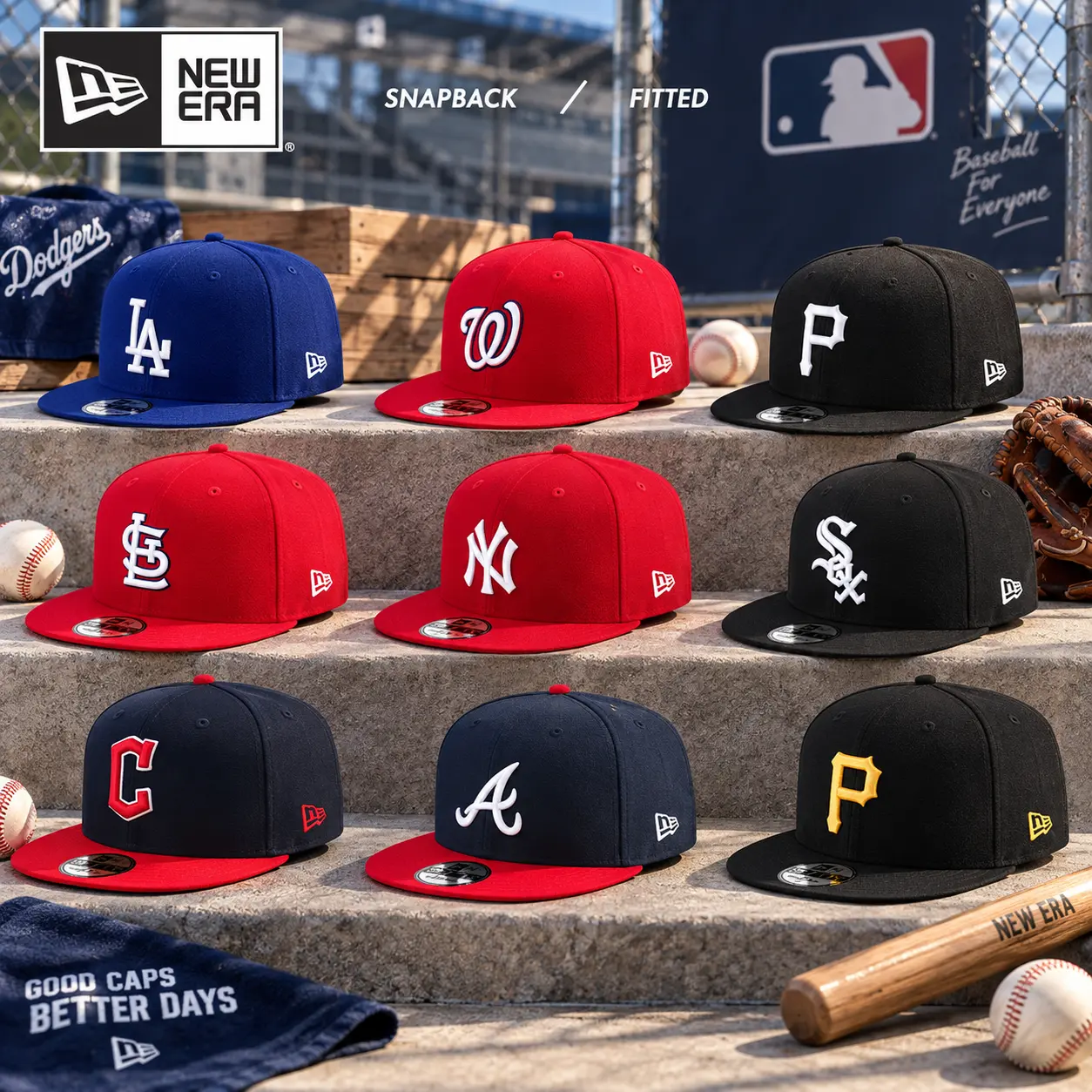 MLB Baseball Snapback Collection – Dodgers, Yankees, White Sox, Cardinals & More, Adjustable Flat Brim Hats